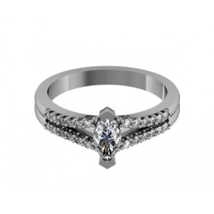 Кольцо с крупным камнем и дорожками камней Os 1520