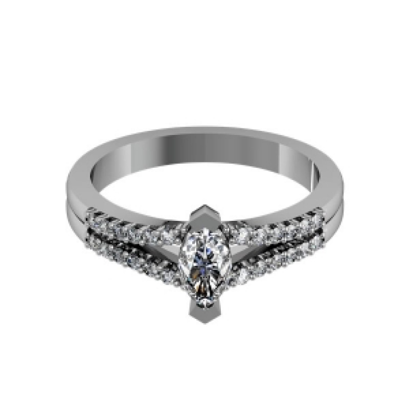 Кольцо с крупным камнем и дорожками камней Os 1520