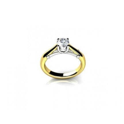 Кольцо двухцветное с крупным камнем Os 2719