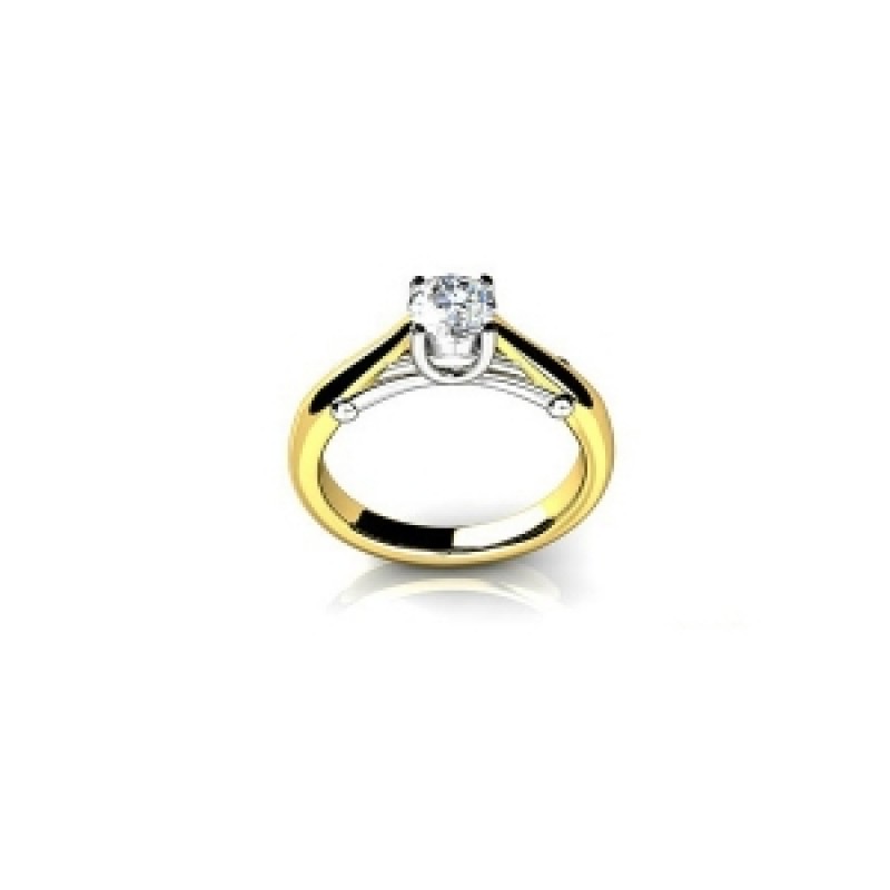 Кольцо двухцветное с крупным камнем Os 2719