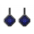 Серьги с крупным камнем в обрамлении мелких камней Os 4013