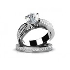 Кольцо двойное с крупным камнем и дорожками камней Os 2697