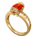 Кольцо с крупным камнем и дорожками камней Os 7100