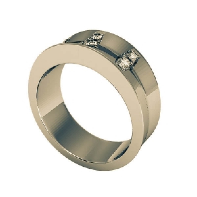 Кольцо с дорожками камней Os 2047