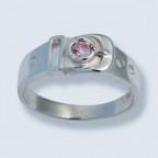 Кольцо ремень с пряжкой с камнем 1984