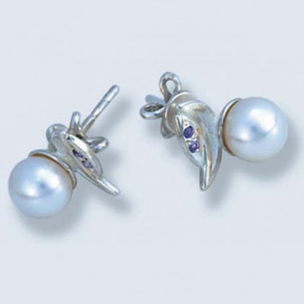 Пусеты с жемчугом С-501