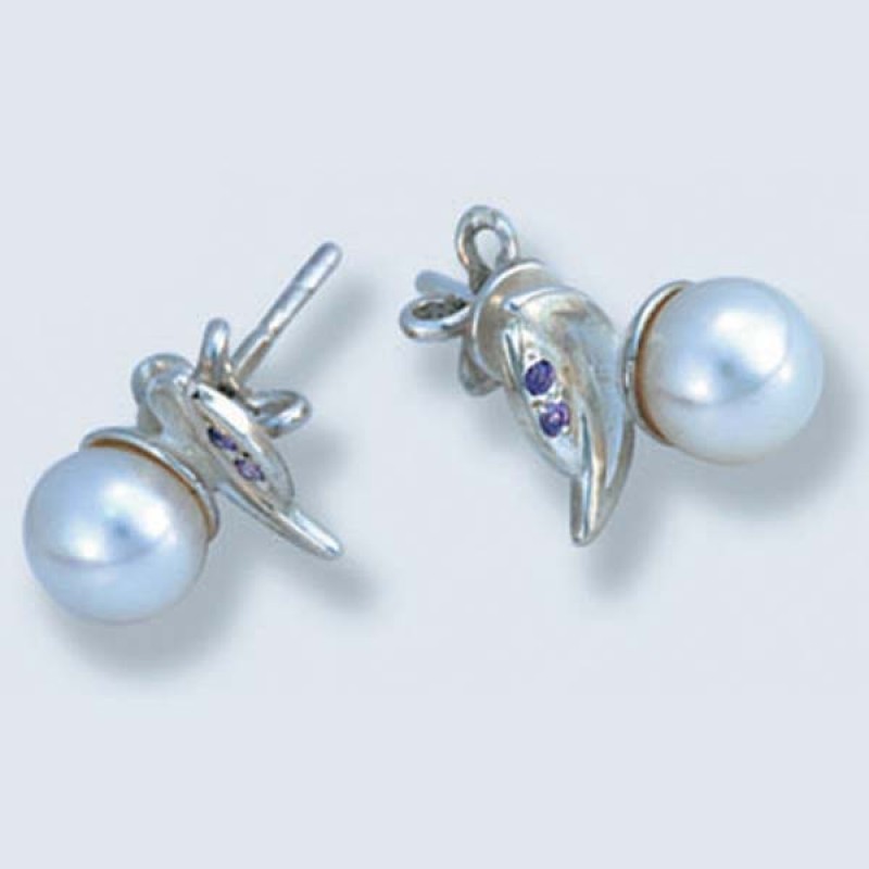 Пусеты с жемчугом С-501