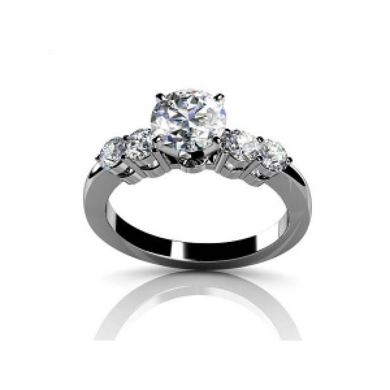 Кольцо с крупным камнем и дорожками камней Os 2576