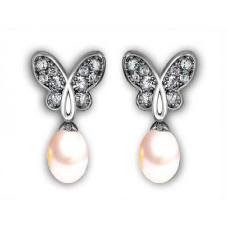 Серьги Бабочка с жемчугом Os 4009