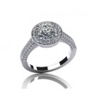 Кольцо с крупным камнем и дорожкой камней по кругу Os 2557