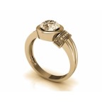 Кольцо с крупным камнем и дорожками камней Os 3043