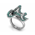 Кольцо с дорожками камней Os 7082