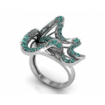 Кольцо с дорожками камней Os 7082