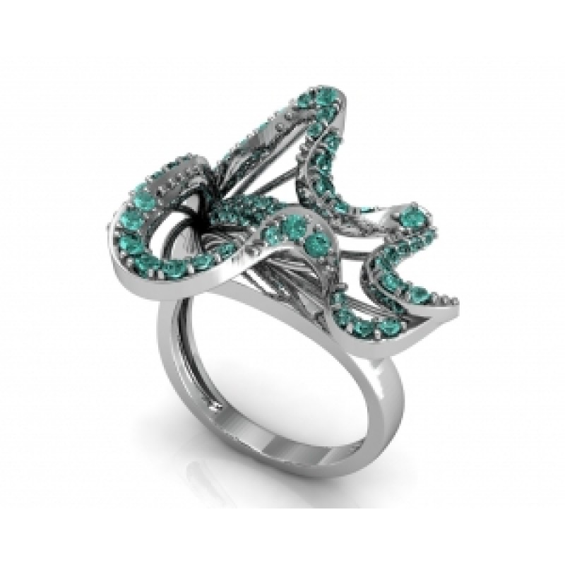 Кольцо с дорожками камней Os 7082