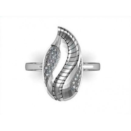 Кольцо Капля с дорожками камней Os 1080