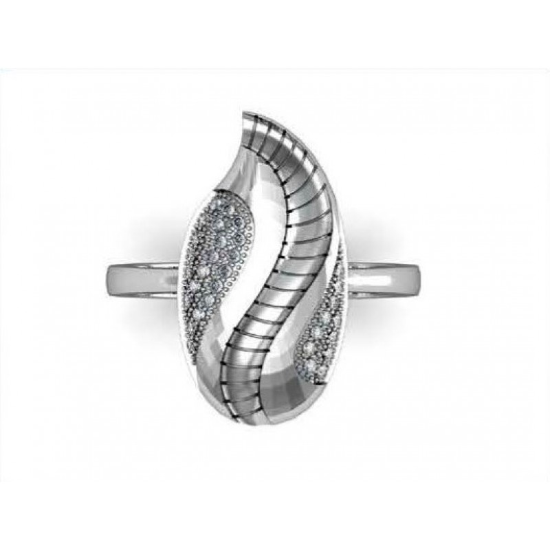 Кольцо Капля с дорожками камней Os 1080