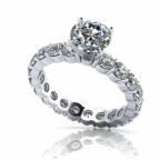 Кольцо с крупным камнем и дорожкой камней по кругу Os 2554