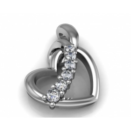 Подвеска Сердце с дорожкой камней Os 1757