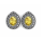 Серьги с крупным камнем в обрамлении мелких камней Os 4025