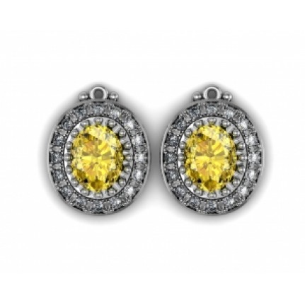 Серьги с крупным камнем в обрамлении мелких камней Os 4025