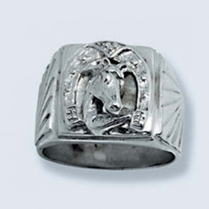 Печатка с подковой и головой лошади 976