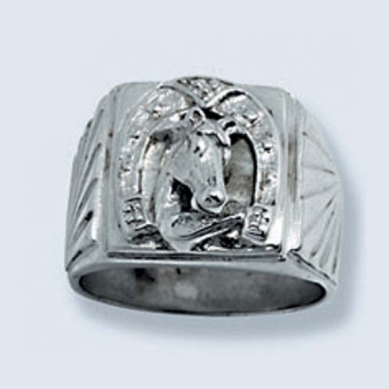 Печатка с подковой и головой лошади 976