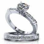 Кольцо двойное с крупным камнем и дорожками камней Os 2555