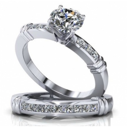 Кольцо двойное с крупным камнем и дорожками камней Os 2555