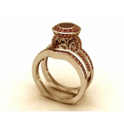 Кольцо двойное с дорожками камней Os 2524