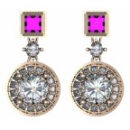 Серьги с крупным камнем в обрамлении мелких камней Os 4035