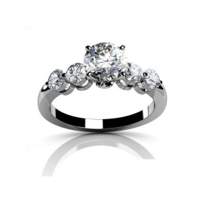 Кольцо с крупным камнем и дорожками камней Os 2571