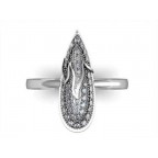 Кольцо Капля с дорожками камней Os 1090