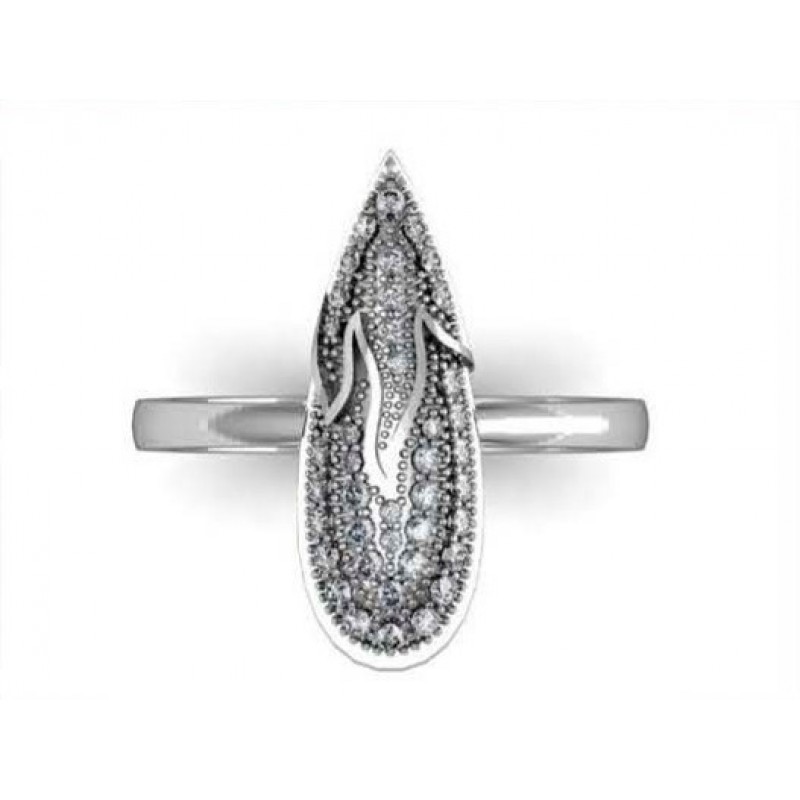 Кольцо Капля с дорожками камней Os 1090