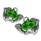 Серьги с крупным камнем и дорожками камней Os 1475