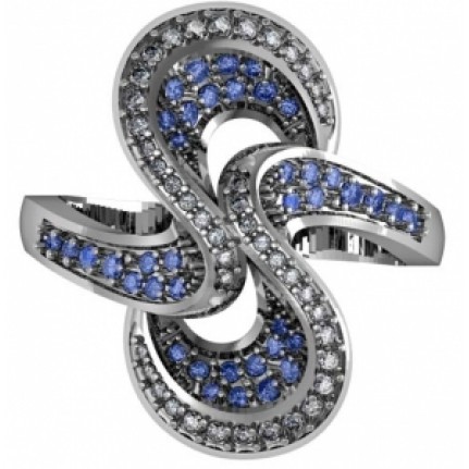 Кольцо с дорожками камней Os 1640