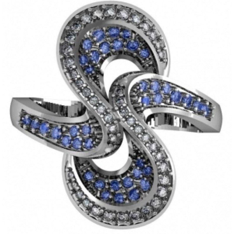 Кольцо с дорожками камней Os 1640