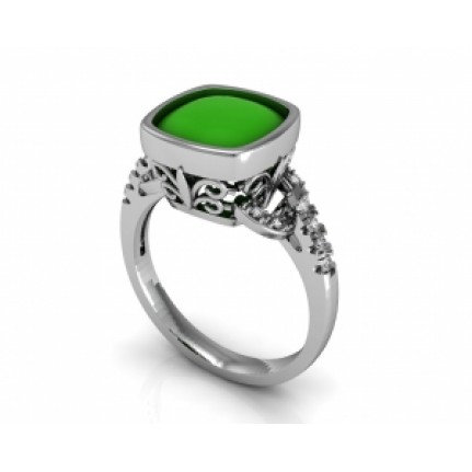 Кольцо ажурное с крупным камнем и дорожками камней Os 3066