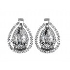 Серьги с крупным камнем и дорожками камней Os 1225