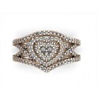 Кольцо Сердце с дорожками камней Os 1130