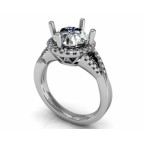 Кольцо с крупным камнем в обрамлении мелких камней Os 2619