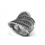 Кольцо с дорожками камней Os 7041