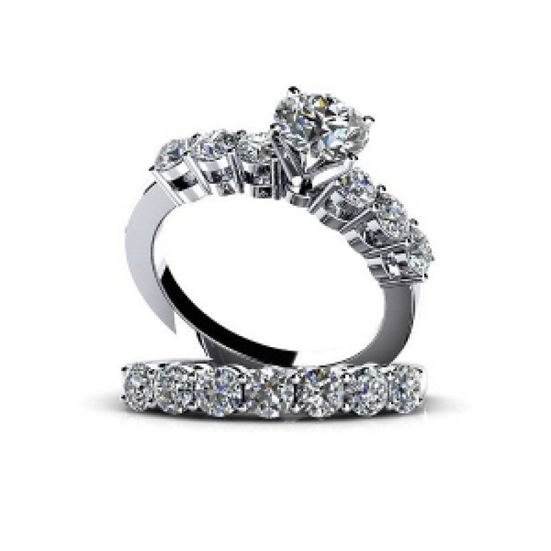 Кольцо двойное с крупным камнем и дорожкой камней Os 2671