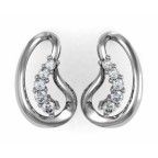 Серьги - пусеты Петли с дорожкой камней Os 1885