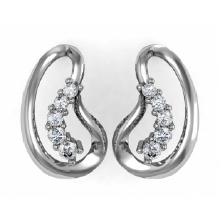 Серьги - пусеты Петли с дорожкой камней Os 1885