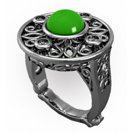 Кольцо ажурное с крупным камнем Os 7202