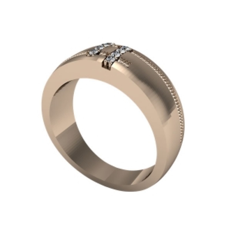 Кольцо с дорожками камней Os 2048