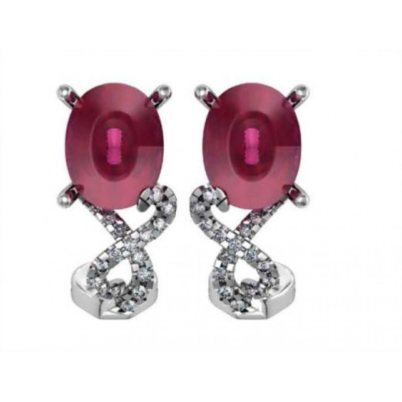 Серьги с крупным камнем и дорожками камней Os 1305