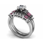 Кольцо двойное с крупным камнем Os 2615