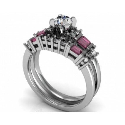 Кольцо двойное с крупным камнем Os 2615