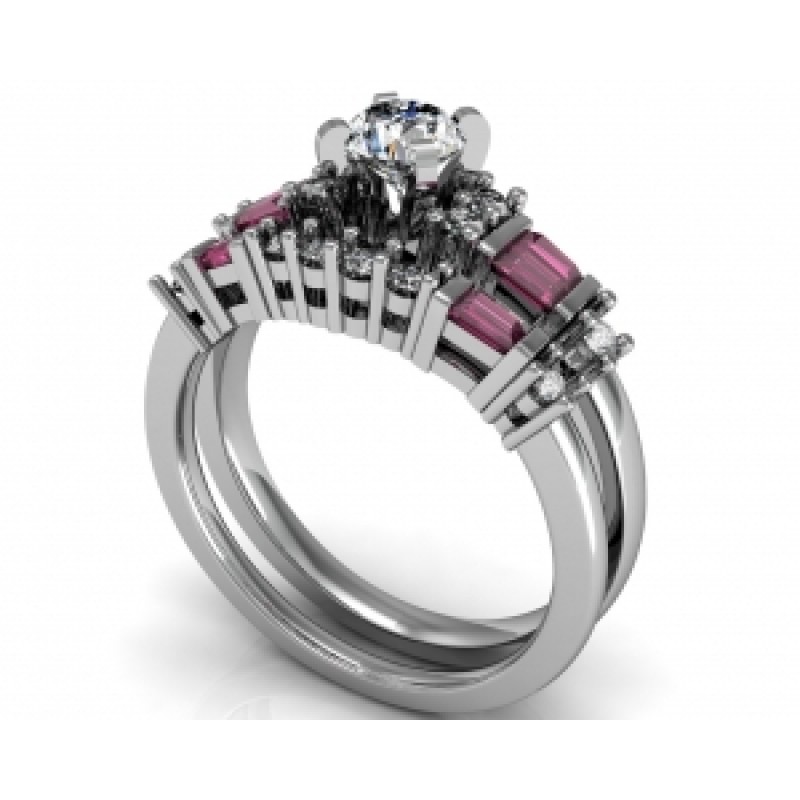 Кольцо двойное с крупным камнем Os 2615